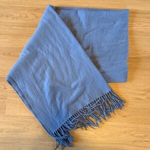 Blue Fringed Scarf